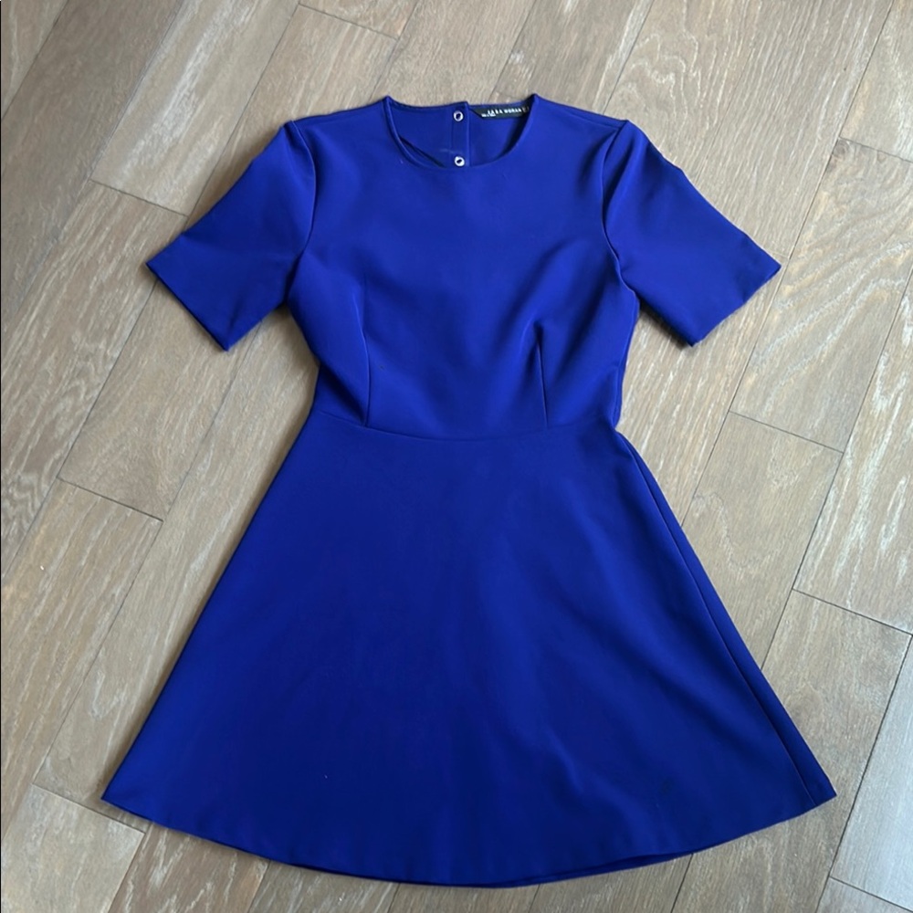 Zara Woman Blue A-Line Mini Dress for Work
